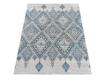 Béžový moderný koberec s etno vzorom Roxanne 02