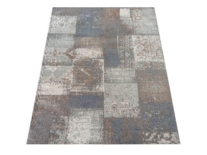 Sivo-hnedý koberec s geometrickým vzorom Roxanne 04