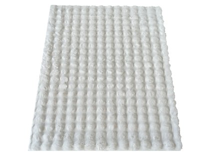 Biely jemný koberec Rabbit Bubble 3D