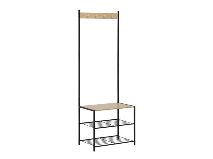 Kovový vešiak s policami Oto- čierna