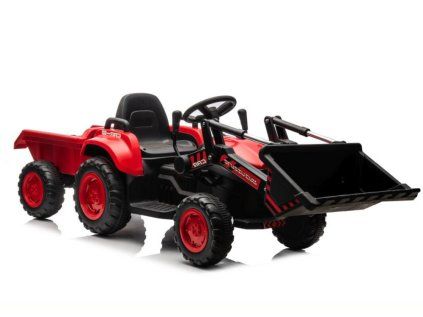 Batériový traktor s lyžicou BW-X002A červený