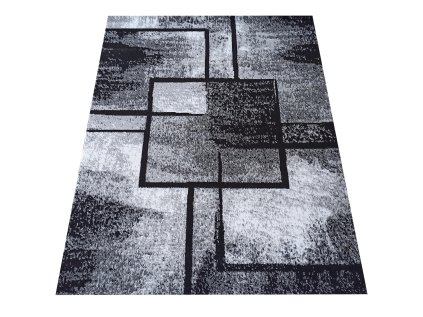 Sivo-čierny koberec s geometrickým vzorom Soho 16