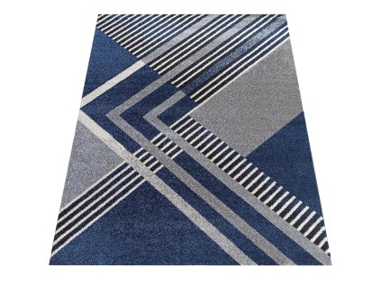 Sivo-tyrkysový koberec s geometrickým vzorom Otto 03