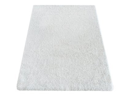 Biely protišmykový shaggy koberec Camel