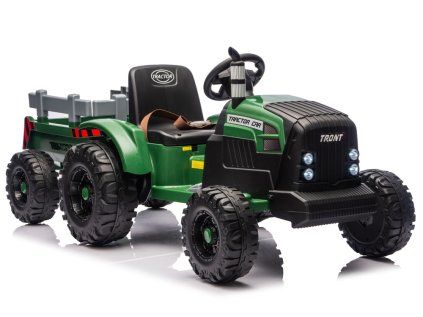 CH9959B Batériový traktor s prívesom Tmavo zelená 24V