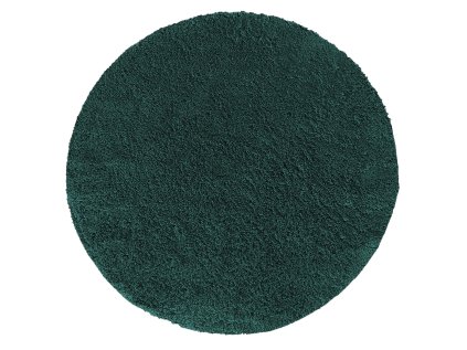Tmavozelený okrúhly shaggy koberec Camel