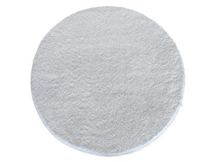 Biely okrúhly shaggy koberec Camel