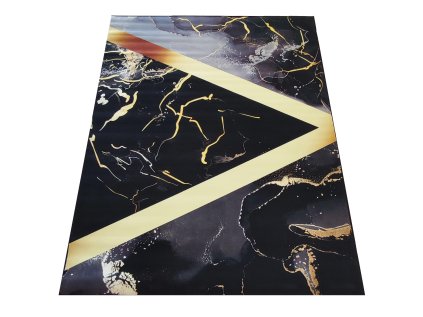 Čierno-zlatý koberec s abstraktným vzorom Black N 12