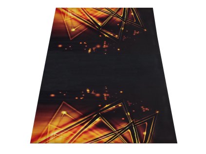 Čierno-zlatý koberec s geometrickým vzorom Black N 14