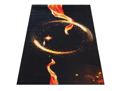 Čierno-zlatý koberec s abstraktným vzorom Black N 15