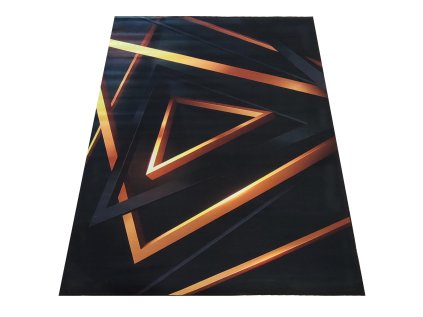 Čierno-zlatý koberec s geometrickým vzorom Black N 03