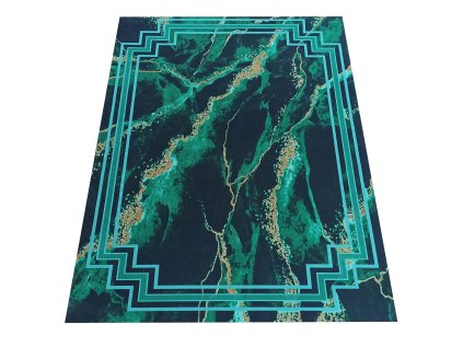 Zelený koberec s mramorovým vzorom Horeca-New 118