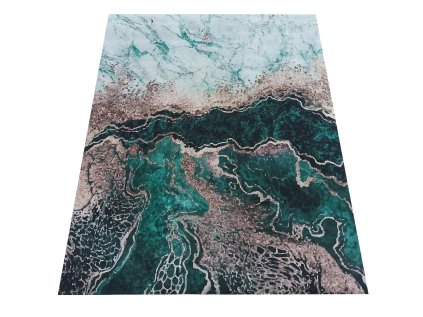 Zelený koberec s abstraktným vzorom Horeca-New 111