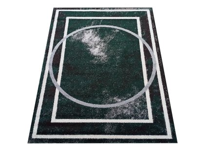 Zeleno-sivý koberec s geometrickým vzorom Otto 07