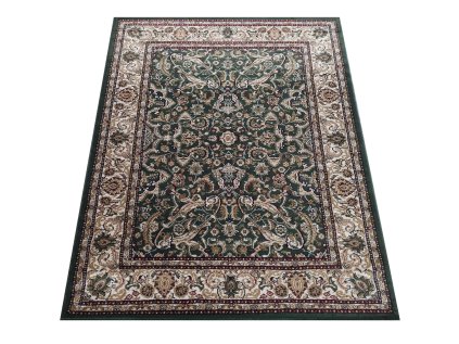 Zelený koberec s ornamentami Exclusiv 02N