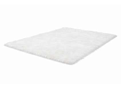 Biely obdĺžnikový koberec Sheep
