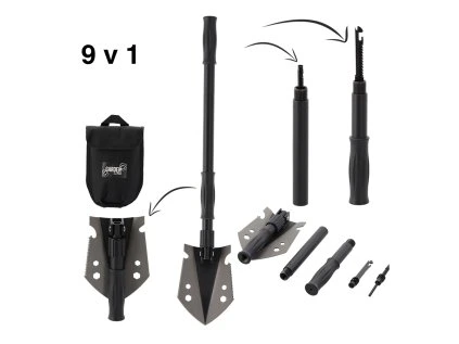 Multifunkčná skladacia lopatka 9 v 1