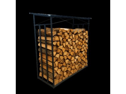 KOVOVÝ STOJAN S STRECHOU NA DREVO 185 cm x 70 cm x 185 cm