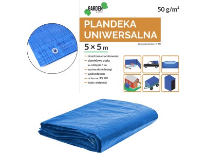 PLACHTA 5 x 5 M (+/- 5 %) 50 G/M² 3 % UV MODRÁ *4119