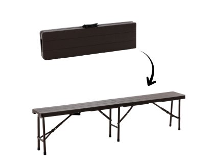 SKLADACIA TURISTICKÁ LAVICA 180 x 25 x 43 CM HNEDÁ *0995