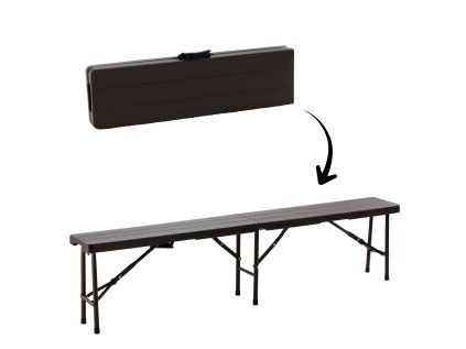 Turistická skladacia lavica - hnedá