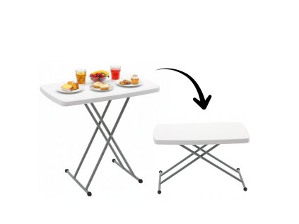 SKLADACÍ TURISTICKÝ/STRAVOVACÍ STÔL 76,5 x 49,5 x 36-71,5 CM NASTAVITEĽNÝ *9613