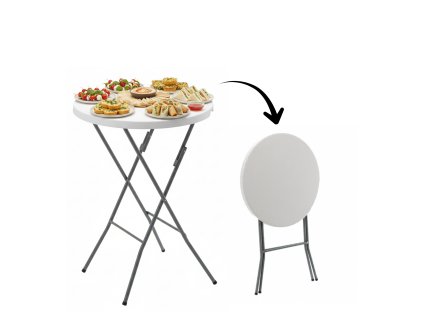 SKLADACÍ TURISTICKÝ/KATERINGOVÝ STÔL dia80 x 110 CM KRUHOVÝ *9620