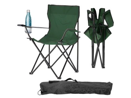 Skladacia kempingová stolička - zelená