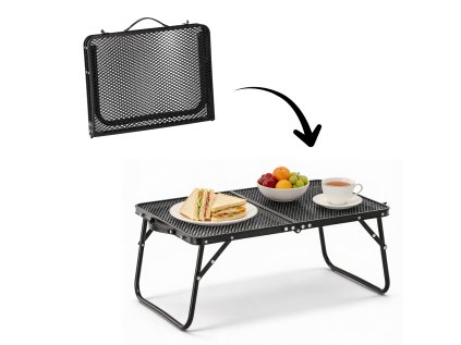 SKLADACÍ TURISTICKÝ STÔL, ČIERNY, 60x40x26,5 CM *3224