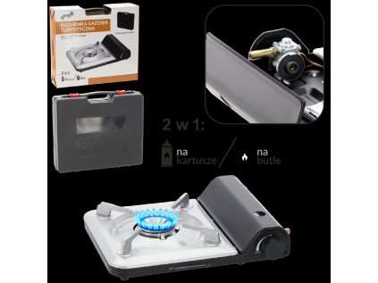 2 v 1 TURISTICKÝ PLYNOVÝ VARNIČKA PRE PATRONY/FLASKY 3,5 kW *8609