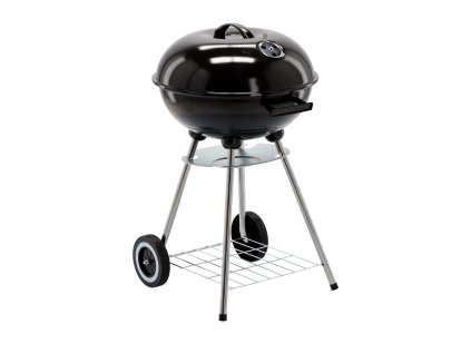 Guličkový gril na drevené uhlie s vekom a kolieskami, 46 x 44 x 71 cm *5290