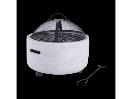 ZÁHRADNÉ OHNISKO S VEKOU A POKEROM 43 x 43 x 38,5 CM *0124