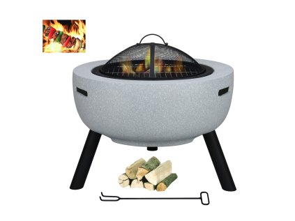 ZÁHRADNÝ OHNISKO NA NOHÁCH S VEKOU A POKEROM 60 x 60 x 52 CM *5252