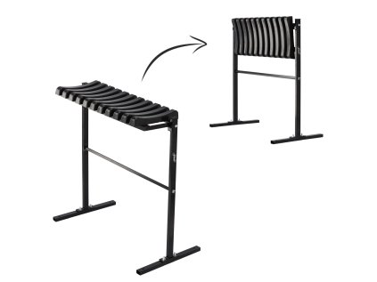 SKLADACIA LAVICA, DĹŽKA 68 CM, S OPOROU PRE NOHY – ČIERNA *8282