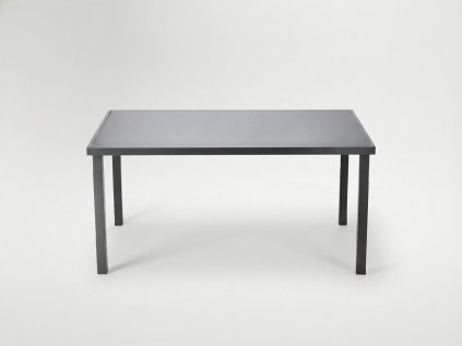 Hliníkový záhradný stôl so sklenenou doskou 150 x 90 x 71 cm, sivý
