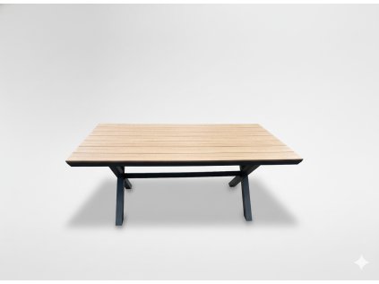 Hliníkový záhradný stôl s doskou z polywoodu 180 x 100 x 75 cm tmavošedý