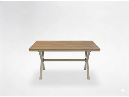 BEŽOVÝ HLINÍKOVÝ ZÁHRADNÝ STÔL 150 x 90 x 74 CM