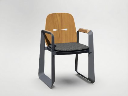 Hliníková stolička „THOMPSON“ sivá 62 x 56 x 89 cm *4119