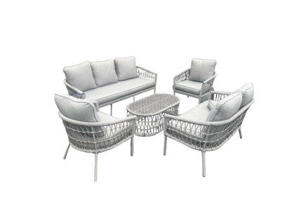 Ratanová záhradná súprava nábytku - šedá