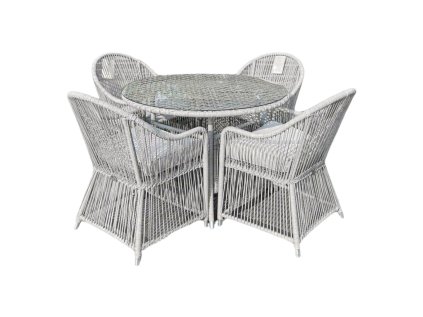 5-dielna ratanová záhradná súprava - šedá