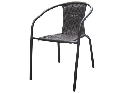 Záhradná ratanová stolička  - tmavohnedá