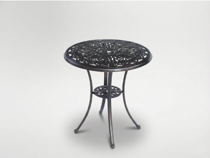 Hliníkový stôl „DANBURY“ v antickom bronzovom prevedení, priemer 68 x 70 cm, okrúhly *4041