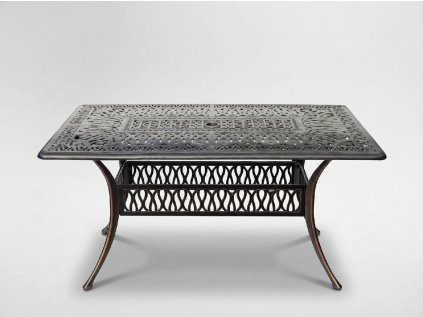 Hliníkový stôl „HASTINGS“ v antickom bronzovom prevedení 150 x 90 x 73 cm *4089