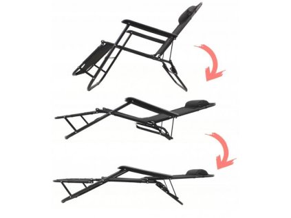 SKLADACIA ZÁHRADNÁ STOLIČKA S OPIERKOU HLAVY, ČIERNA  *7838