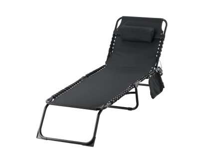 LEHÁTKO / SKLADACIA ZÁHRADNÁ LEHÁTKA 190 x 58 x 30 CM S VRECKOM ČIERNA *2777