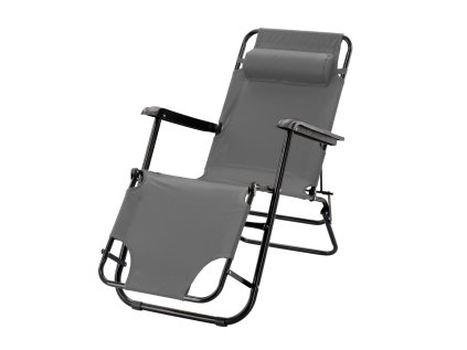 SKLADACIA ZÁHRADNÁ STOLIČKA S OPIERKOU HLAVY, ŠEDÁ  *6896