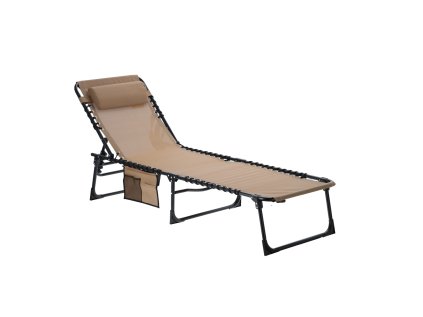 LEHÁTKO / SKLADACIA ZÁHRADNÁ LEHÁTKA 190 x 58 x 30 CM S VRECKOM KRÉMOVÁ *6902