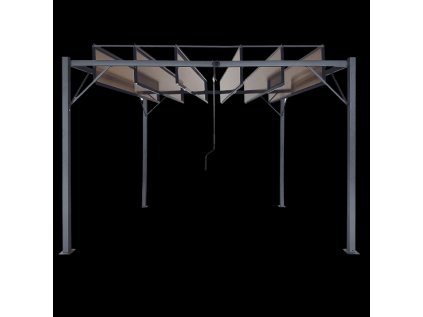 ZÁHRADNÁ PERGOLA S POHYBLIVÝMI POLYKARBONÁTOVÝMI LAMELAMI 3 x 3 M HNEDÁ *4016