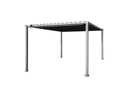 ZÁHRADNÁ PERGOLA S OCELOVOU STRECHOU 3 x 3 x 2,2 M ŠEDÁ *5122