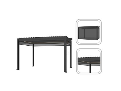 ZIP BLIND PRE HLINÍKOVÚ PERGOLU 4 M *0586